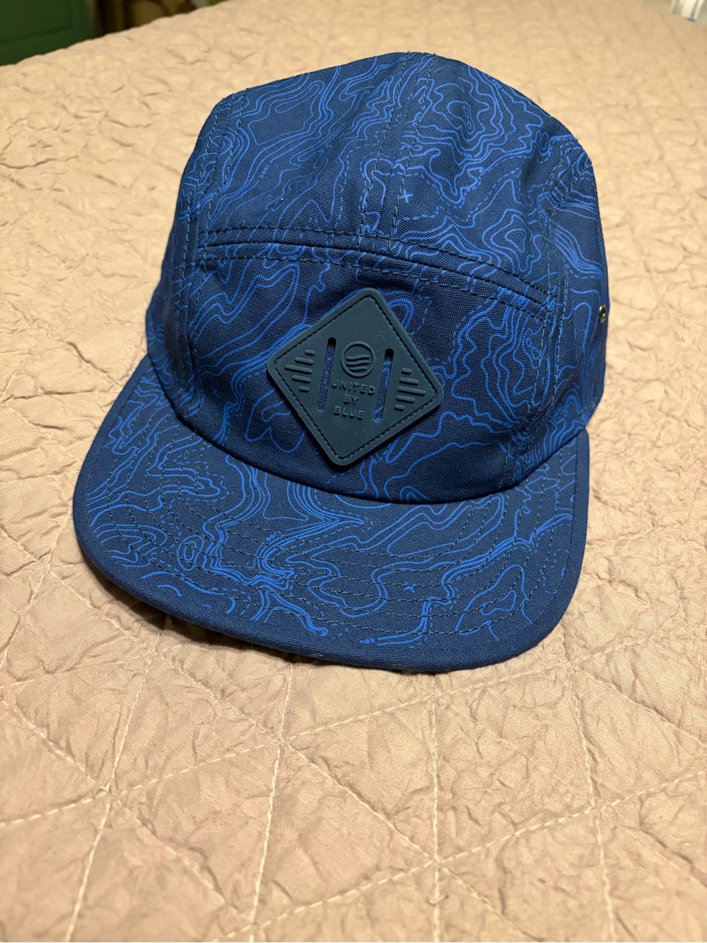 United By Blue Navy Topographic 5-Panel Cap